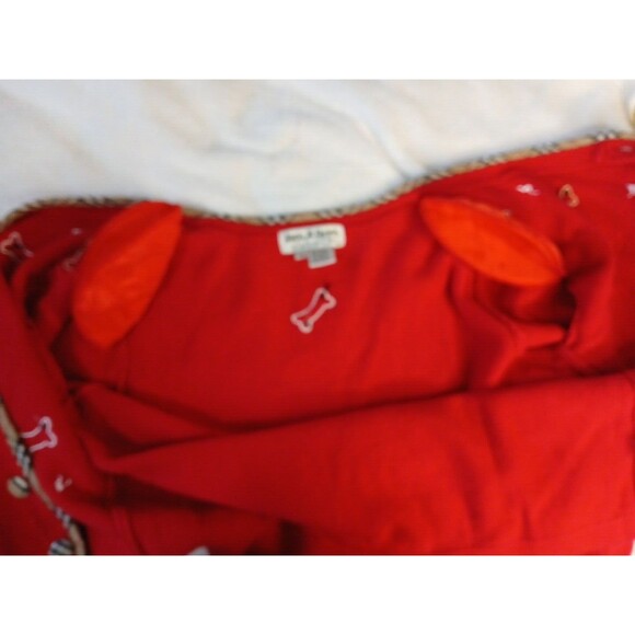Jack B Quick Vtg Cardigan  Emroidered Scotty Dogs Sz Med Red  Shoulder Pads - Picture 11 of 11